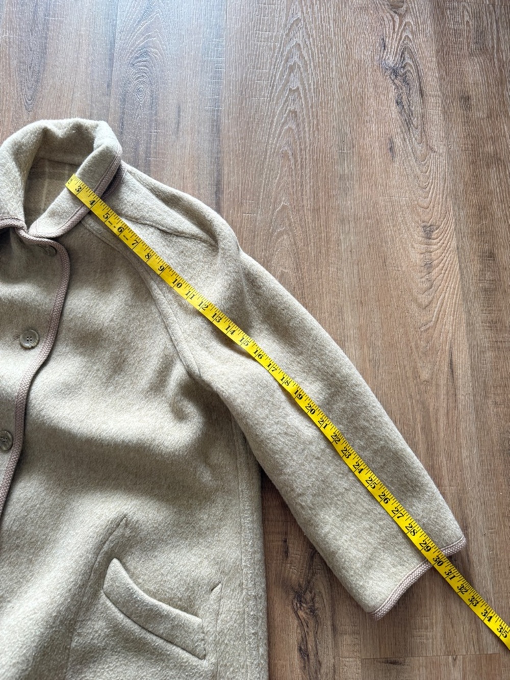 Vintage Plaid Wool Reversible Jacket Light Brown Cabincore Oversized M - Picture 10 of 12